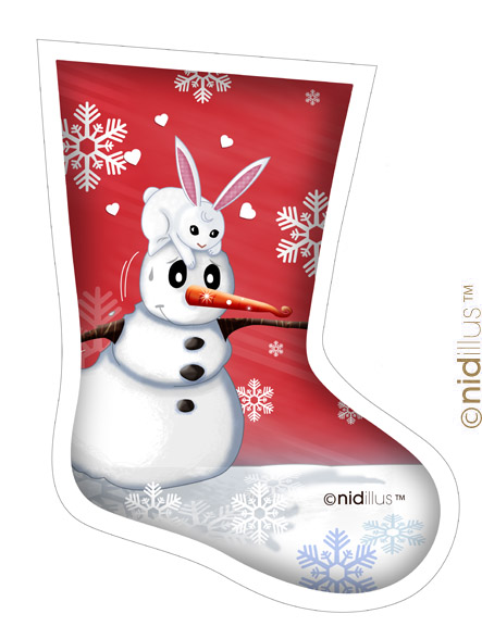 coupon nidillus chaussettes -bonhomme neige rouge ss p