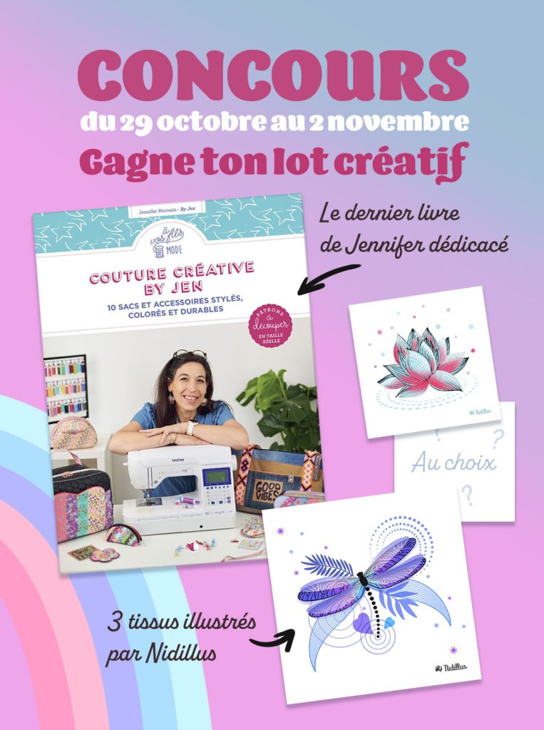 livre Couture Créative By Jen et coupons illustrés Nidillus à gagner en concours